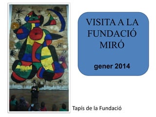 VISITA A LA 
FUNDACIÓ 
MIRÓ 
gener 2014 
Tapís de la Fundació 
 