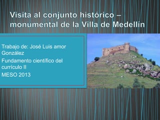 Trabajo de: José Luis amor
González
Fundamento científico del
currículo II
MESO 2013
 