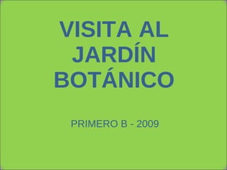 VISITA AL JARDÍN BOTÁNICO PRIMERO B - 2009 