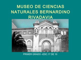 MUSEO DE CIENCIAS NATURALES BERNARDINO RIVADAVIA PRIMER GRADO –ESC.17 DE 10 