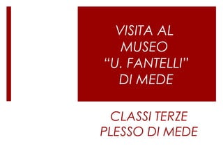 CLASSI TERZE
PLESSO DI MEDE
VISITA AL
MUSEO
“U. FANTELLI”
DI MEDE
 