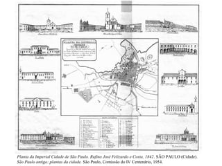 Planta da Imperial Cidade de São Paulo. Rufino José Felizardo e Costa, 1842. SÃO PAULO (Cidade).
São Paulo antigo: plantas da cidade. São Paulo, Comissão do IV Centenário, 1954.
 