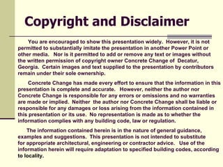 Copyright and Disclaimer You are encouraged to show this presentation widely.  However, it is not permitted to substantial...