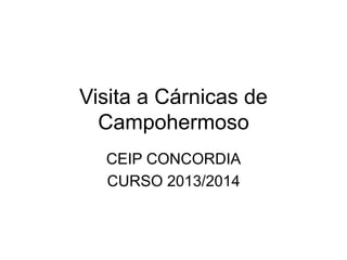 Visita a Cárnicas de
Campohermoso
CEIP CONCORDIA
CURSO 2013/2014
 