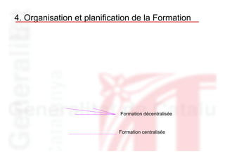 4. Organisation et planification de la Formation




                            Formation décentralisée


                            Formation centralisée
 