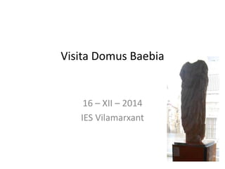 Visita Domus Baebia
16 – XII – 2014
IES Vilamarxant
 