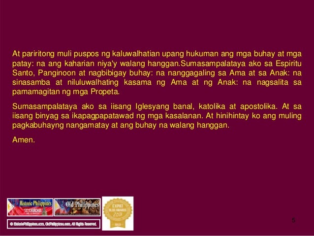 Sumasampalataya Ako Dasal Tagalog Visita Iglesia 2014 Tagalog version