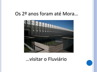 Os 2º anos foram até Mora…
…visitar o Fluviário