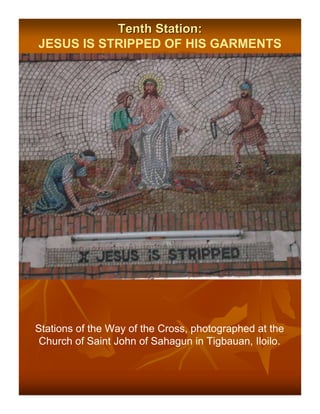Tenth Station:
JESUS IS STRIPPED OF HIS GARMENTS




Stations of the Way of the Cross, photographed at the
 Church of Saint John of Sahagun in Tigbauan, Iloilo.
 