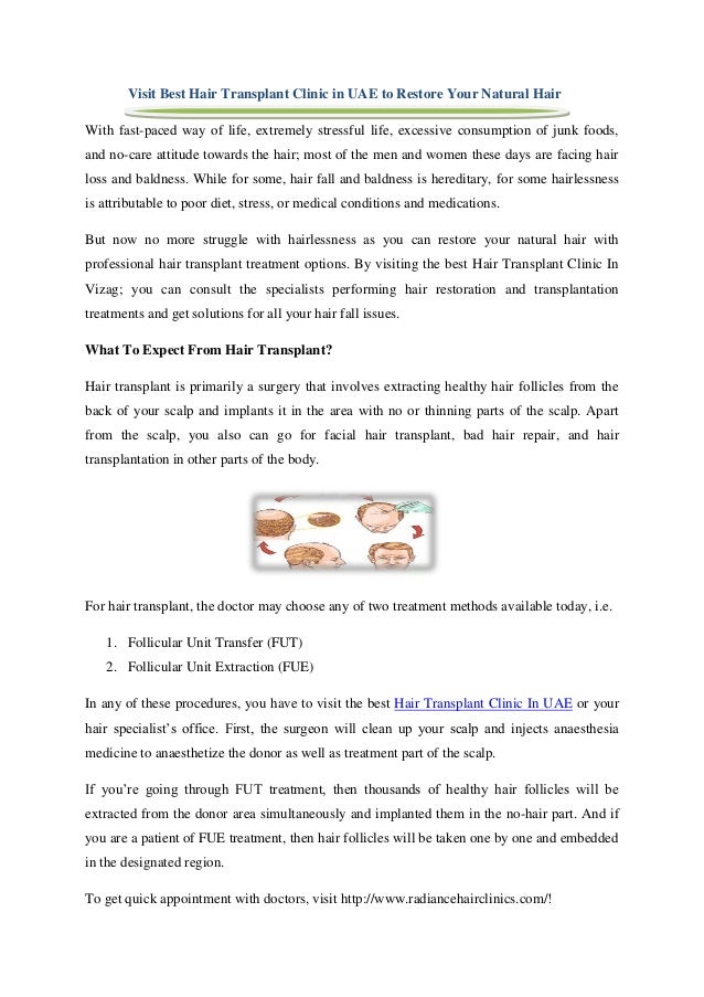 Visit Best Hair Transplant Clinic In Uae To Restore Your Natural Hair