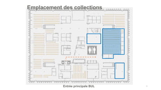 12
Entrée principale BUL
Emplacement des collections
 