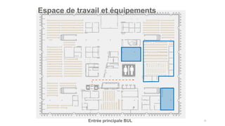 36
Entrée principale BUL
Espace de travail et équipements
 