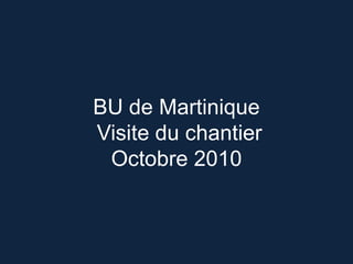BU de Martinique Visite du chantierOctobre 2010 