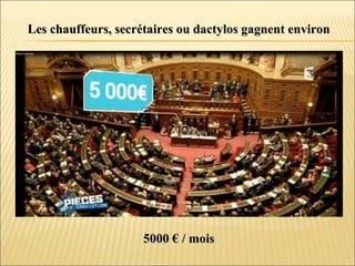 Les chauffeurs, secrétaires ou dactylos gagnent environLes chauffeurs, secrétaires ou dactylos gagnent environ
5000 € / mois5000 € / mois
 