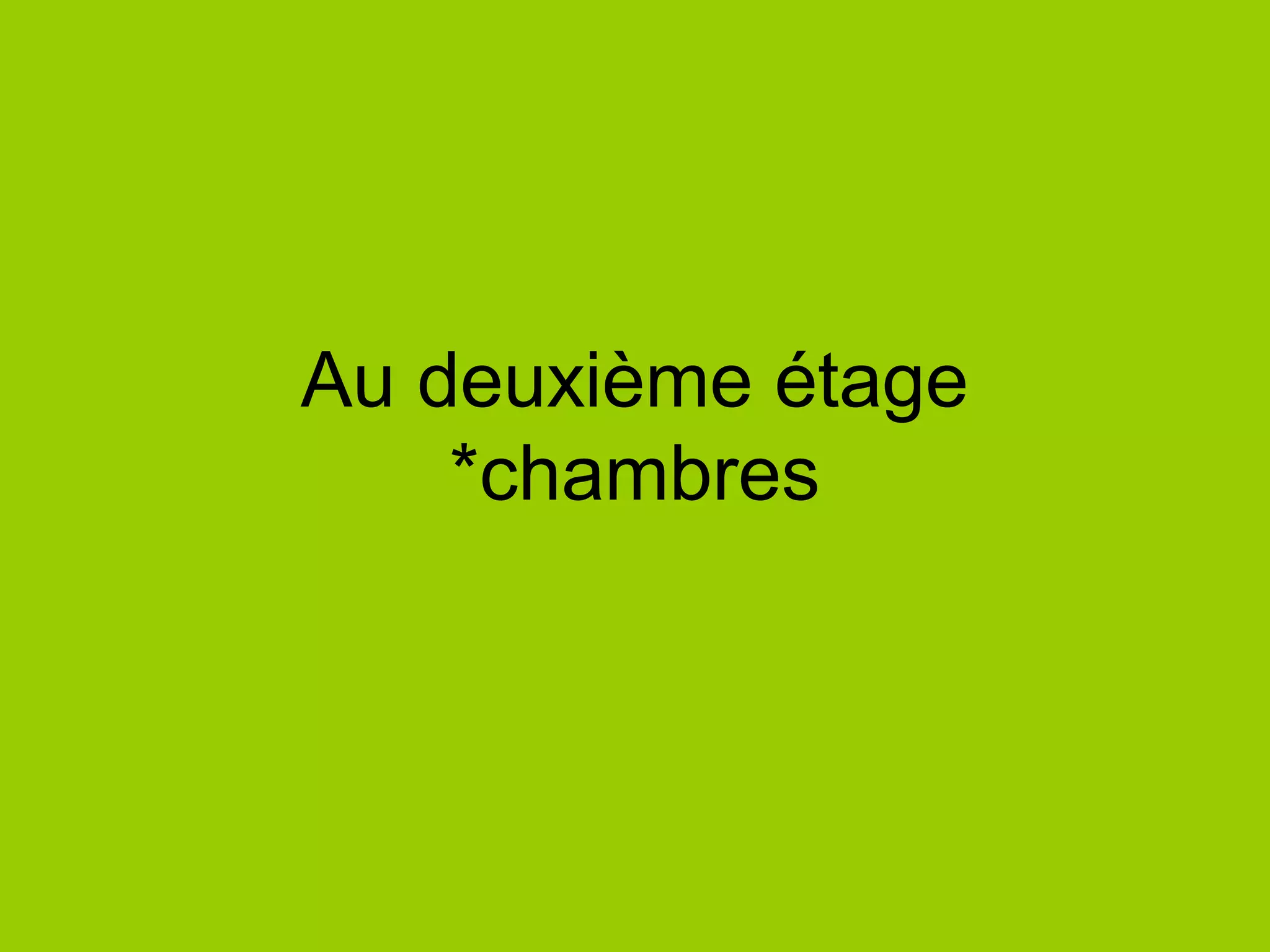 Au deuxième étage
*chambres