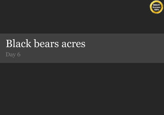 Black bears acres
Day 6
 