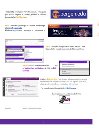 Bergen Community College Information for Visiting Students | PDF