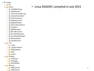 • Linux XAGENT, compiled in July 2015
59
 