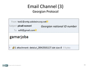 Email Channel (3)
Georgian Protocol
65
Georgian national ID number
 