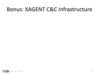 Bonus: XAGENT C&C Infrastructure
66
 