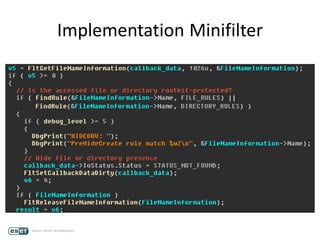 Implementation Minifilter
 
