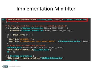 Implementation Minifilter
 