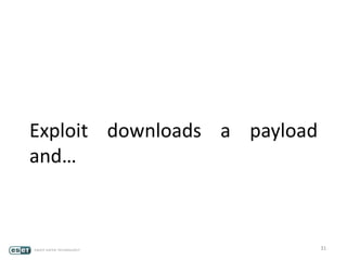31
Exploit downloads a payload
and…
 