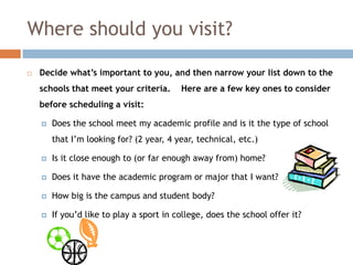Study Visit Examples Campus Visit Module | PPTX