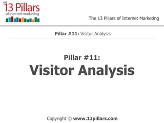 Pillar #11: Visitor Analysis Pillar #11:  Visitor Analysis 