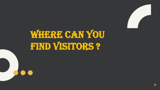 10
Where can you
Find Visitors ?
 