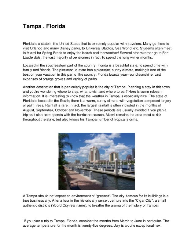 Visit To Tampa Florida