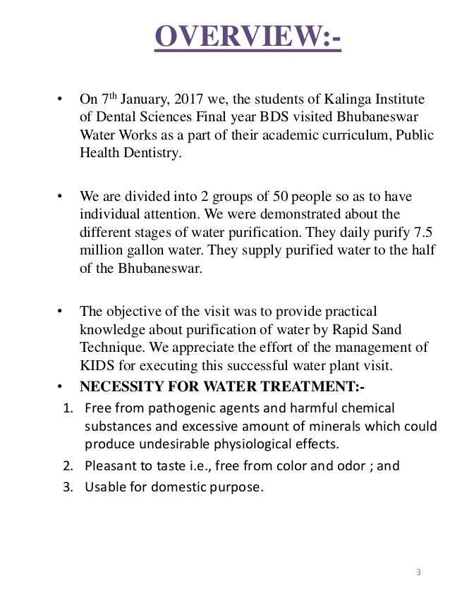 Visit to water treatment plant