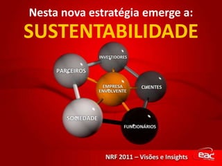 Nesta nova estratégia emerge a:SUSTENTABILIDADE