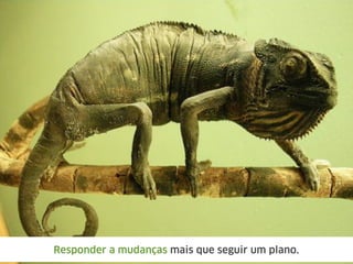 Responder a mudanças mais que seguir um plano.
 