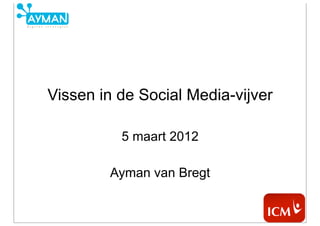 Vissen in de Social Media-vijver

          5 maart 2012

        Ayman van Bregt
 