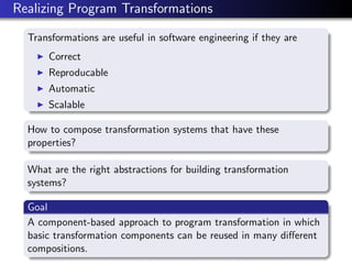 Strategies for Rule-Based Program Transformation | PDF