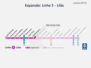 Expansão: Linha 5 - Lilás
Pátio Guido Caloi
corretora ARTISTA
 