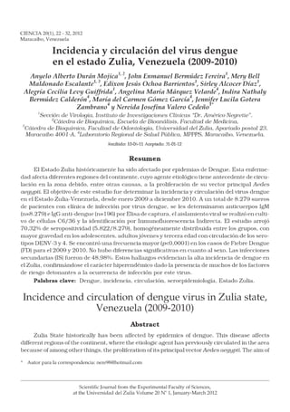 Vista de Incidencia y circulación del virus dengue en el estado Zulia, Venezuela (2009-2010).pdf