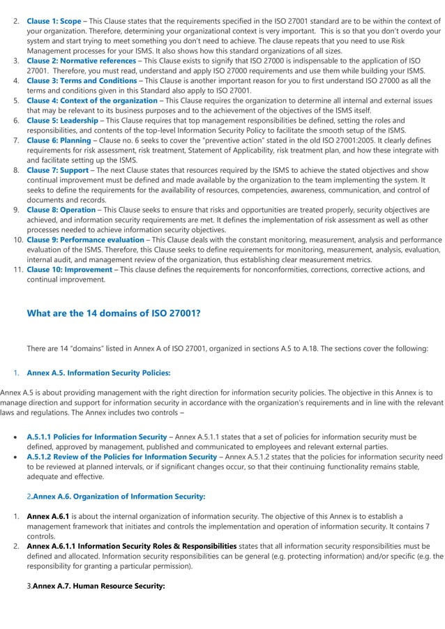 Guide on ISO 27001 Controls | PDF