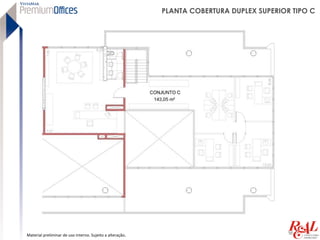 PLANTA COBERTURA DUPLEX SUPERIOR TIPO C




Material preliminar de uso interno. Sujeito a alteração.
 