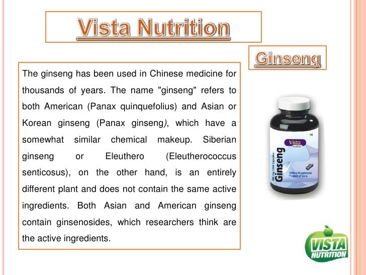 Vista nutrition ginseng