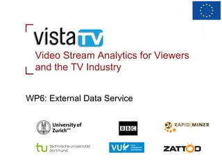 Video Stream Analytics for Viewers
and the TV Industry
WP6: External Data Service
 