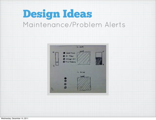 Design Ideas
                      Maintenance/Problem Alerts




Wednesday, December 14, 2011
 