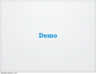 Demo




Wednesday, December 14, 2011
 