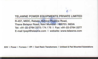 Vendors Visiting Cards LIST