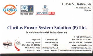 Vendors Visiting Cards LIST