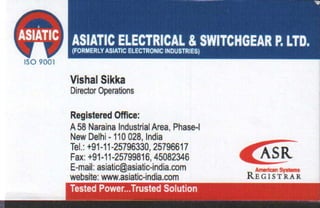 Vendors Visiting Cards LIST