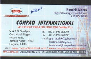 Vendors Visiting Cards LIST