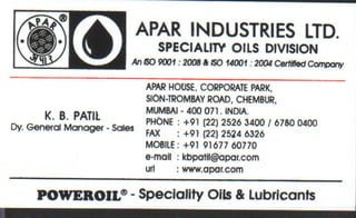 Vendors Visiting Cards LIST