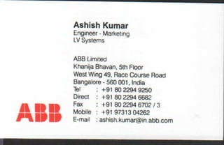 Vendors Visiting Cards LIST